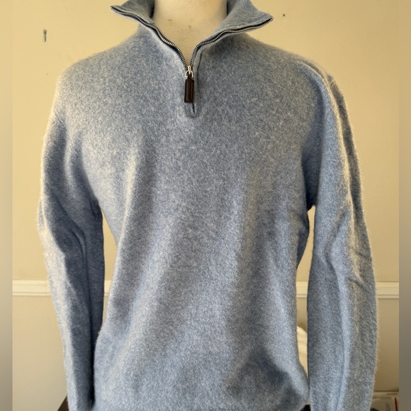 Tahari  Fuzzy and Cozy 1/4 Zip-Up Men’s Pullover, Blue, XL. - Picture 6 of 10